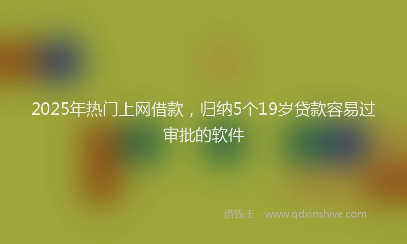 2025年热门上网借款，归纳5个19岁贷款容易过审批的软件