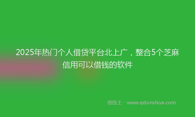 2025年热门个人借贷平台北上广，整合5个芝麻信用可以借钱的软件