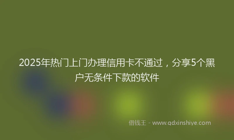 2025年热门上门办理信用卡不通过，分享5个黑户无条件下款的软件