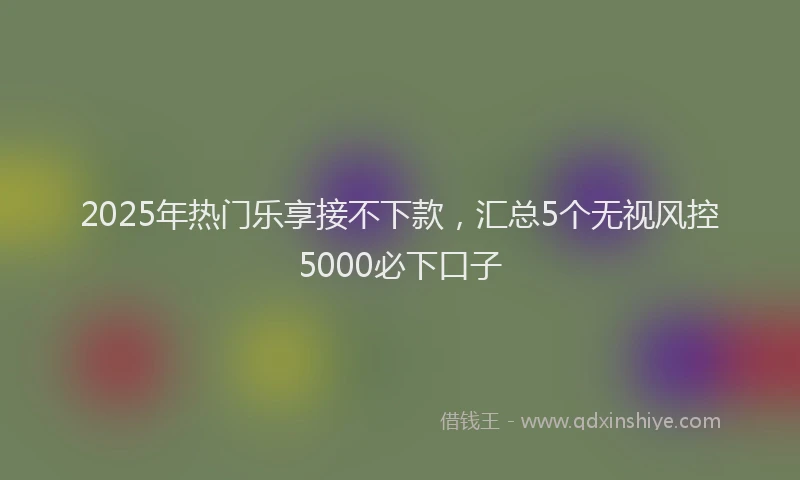 2025年热门乐享接不下款，汇总5个无视风控5000必下口子