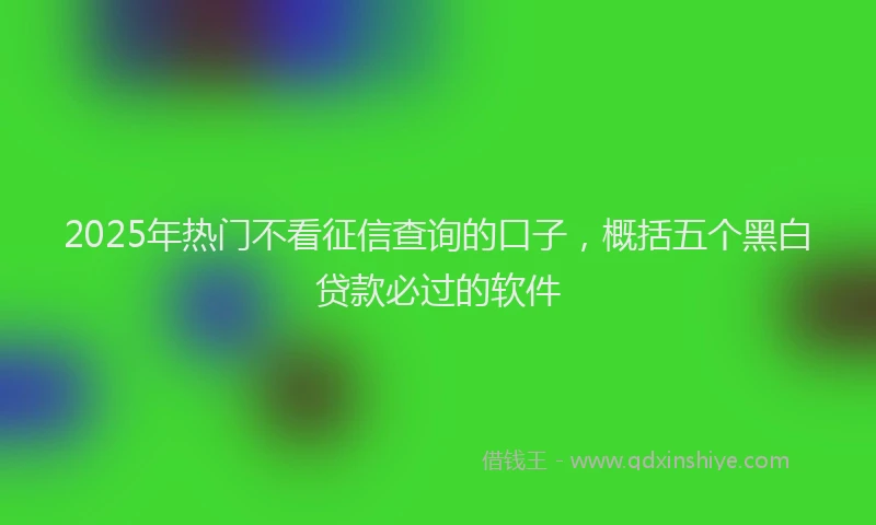 2025年热门不看征信查询的口子，概括五个黑白贷款必过的软件