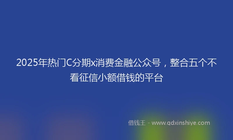 2025年热门C分期x消费金融公众号，整合五个不看征信小额借钱的平台