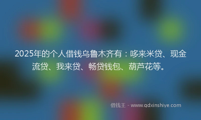 2025年的个人借钱乌鲁木齐有：哆来米贷、现金流贷、我来贷、畅贷钱包、葫芦花等。