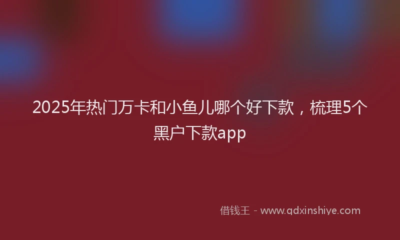 2025年热门万卡和小鱼儿哪个好下款，梳理5个黑户下款app