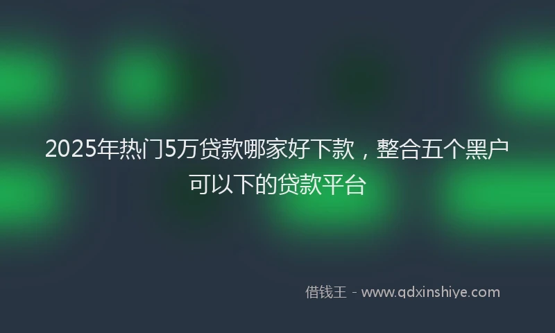 2025年热门5万贷款哪家好下款，整合五个黑户可以下的贷款平台