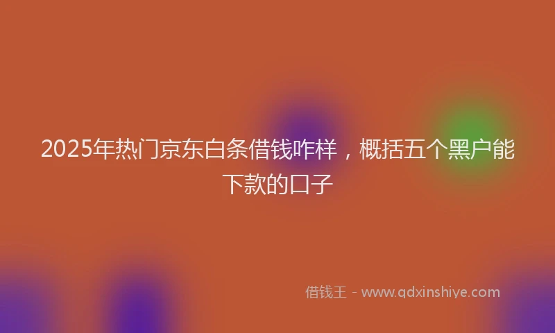 2025年热门京东白条借钱咋样，概括五个黑户能下款的口子