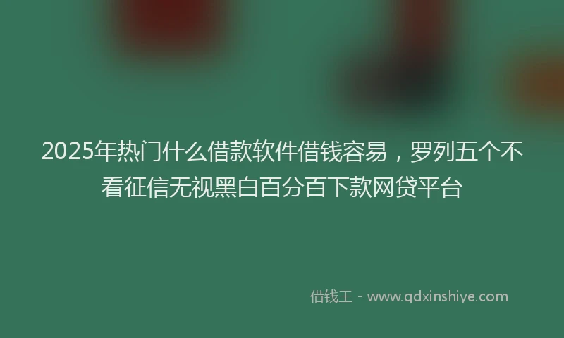 2025年热门什么借款软件借钱容易，罗列五个不看征信无视黑白百分百下款网贷平台