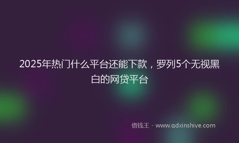 2025年热门什么平台还能下款，罗列5个无视黑白的网贷平台