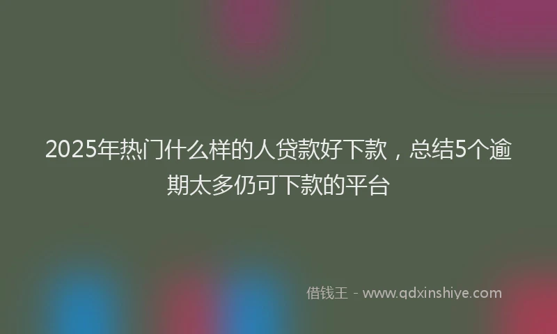 2025年热门什么样的人贷款好下款，总结5个逾期太多仍可下款的平台