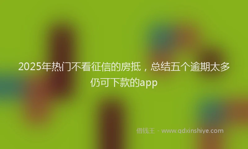 2025年热门不看征信的房抵，总结五个逾期太多仍可下款的app