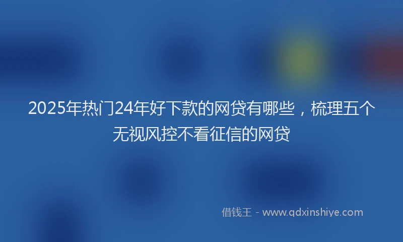 2025年热门24年好下款的网贷有哪些，梳理五个无视风控不看征信的网贷