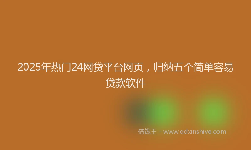 2025年热门24网贷平台网页，归纳五个简单容易贷款软件