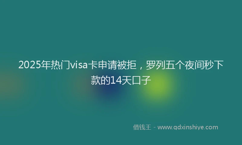 2025年热门visa卡申请被拒，罗列五个夜间秒下款的14天口子