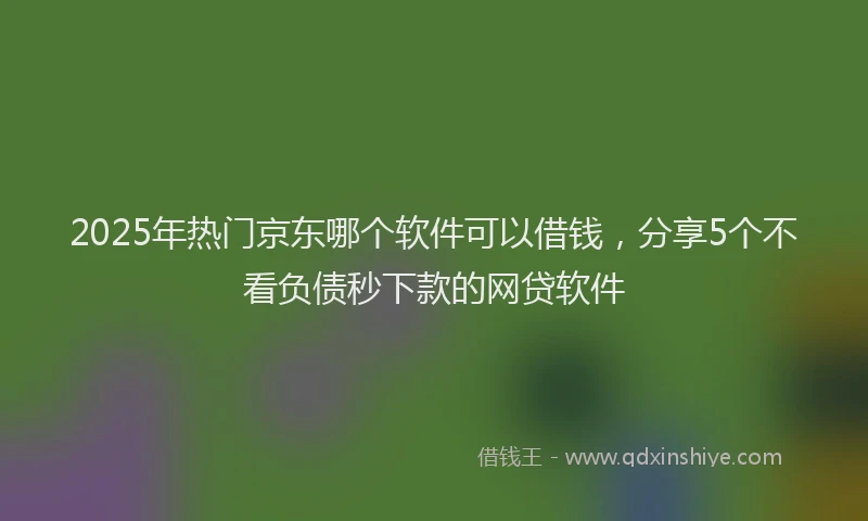 2025年热门京东哪个软件可以借钱，分享5个不看负债秒下款的网贷软件