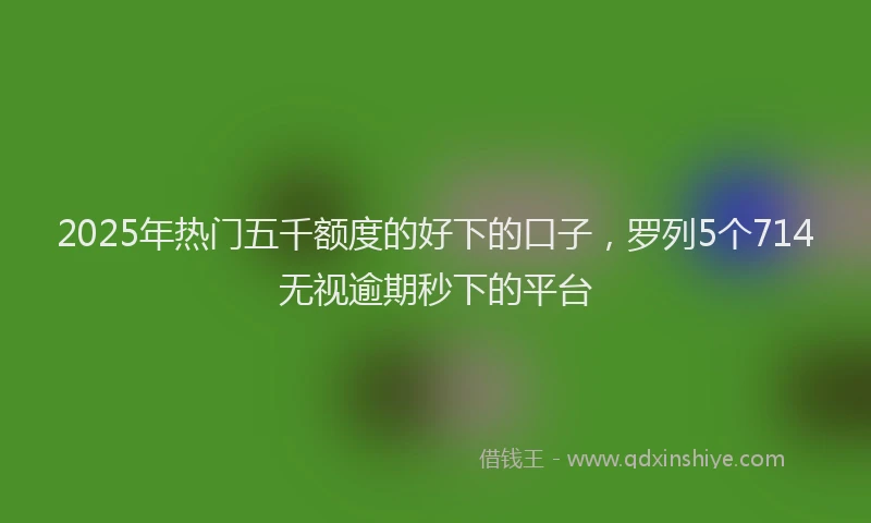 2025年热门五千额度的好下的口子，罗列5个714无视逾期秒下的平台