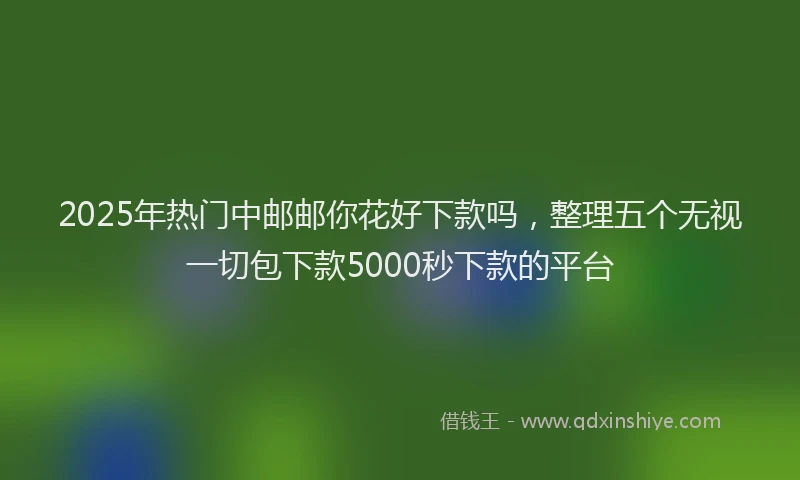 2025年热门中邮邮你花好下款吗，整理五个无视一切包下款5000秒下款的平台