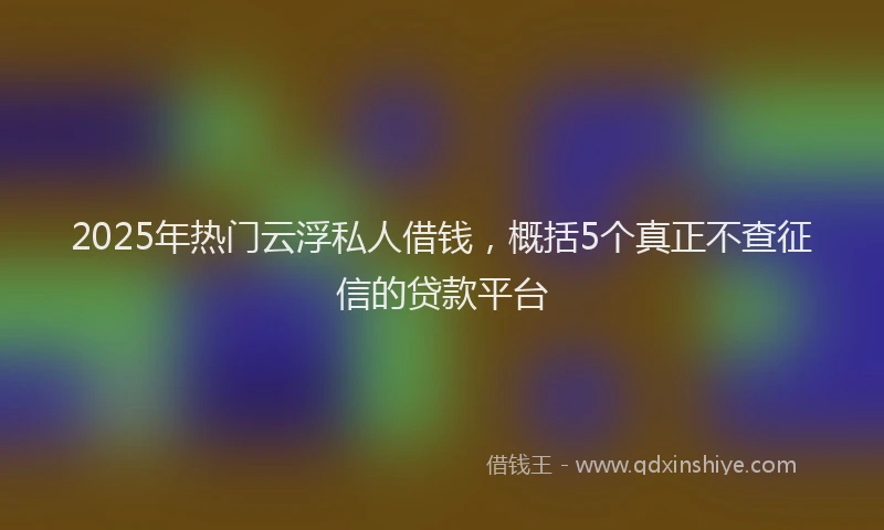 2025年热门云浮私人借钱，概括5个真正不查征信的贷款平台