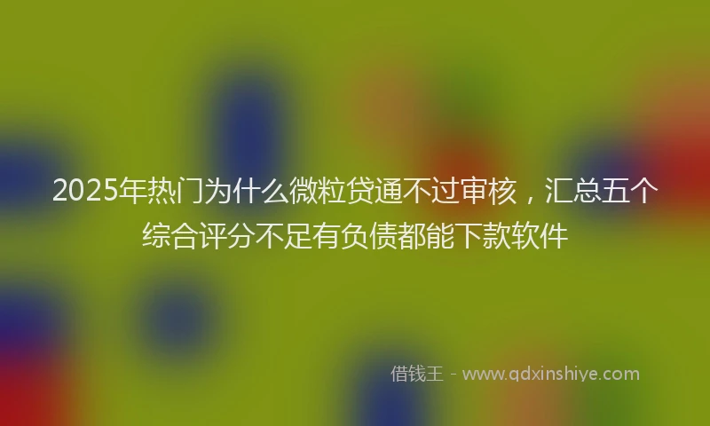 2025年热门为什么微粒贷通不过审核，汇总五个综合评分不足有负债都能下款软件