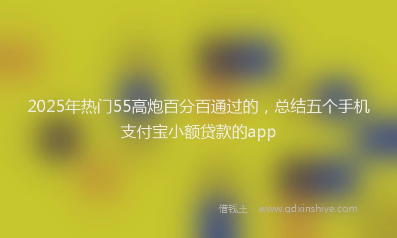 2025年热门55高炮百分百通过的，总结五个手机支付宝小额贷款的app