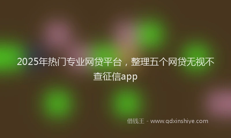 2025年热门专业网贷平台，整理五个网贷无视不查征信app