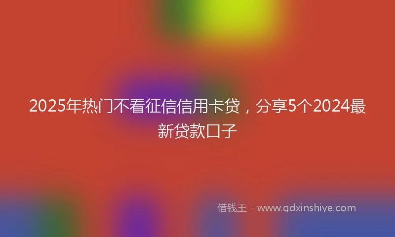 2025年热门不看征信信用卡贷，分享5个2024最新贷款口子
