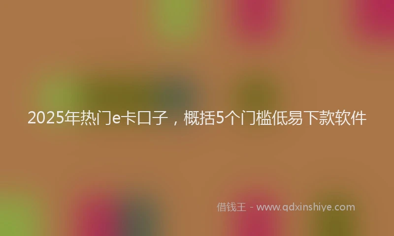 2025年热门e卡口子，概括5个门槛低易下款软件