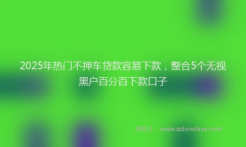 2025年热门不押车贷款容易下款，整合5个无视黑户百分百下款口子