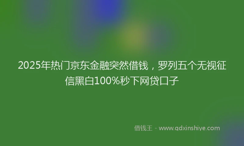 2025年热门京东金融突然借钱，罗列五个无视征信黑白100%秒下网贷口子
