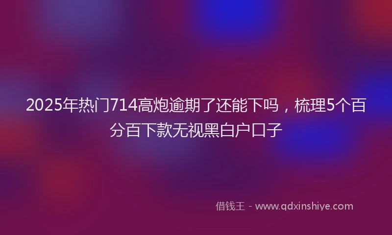 2025年热门714高炮逾期了还能下吗，梳理5个百分百下款无视黑白户口子