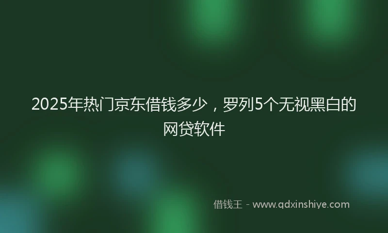 2025年热门京东借钱多少，罗列5个无视黑白的网贷软件