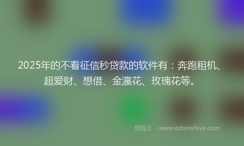 2025年的不看征信秒贷款的软件有：奔跑租机、超爱财、想借、金瀛花、玫瑰花等。