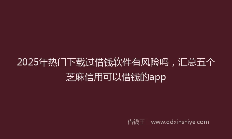 2025年热门下载过借钱软件有风险吗，汇总五个芝麻信用可以借钱的app
