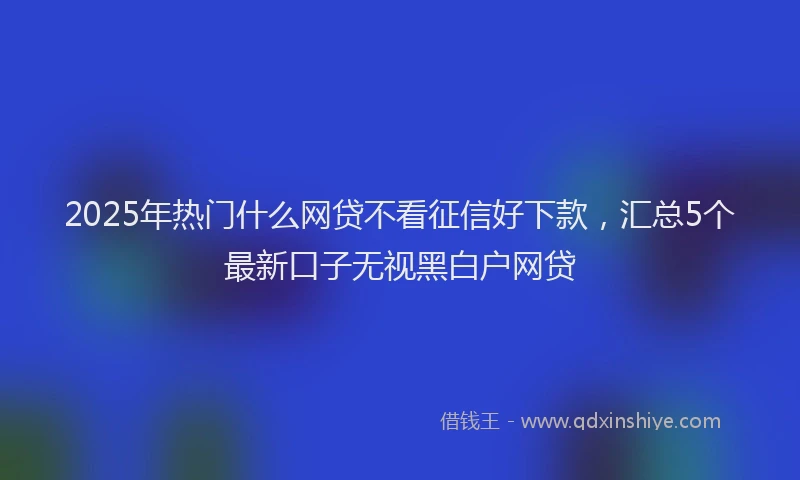 2025年热门什么网贷不看征信好下款，汇总5个最新口子无视黑白户网贷