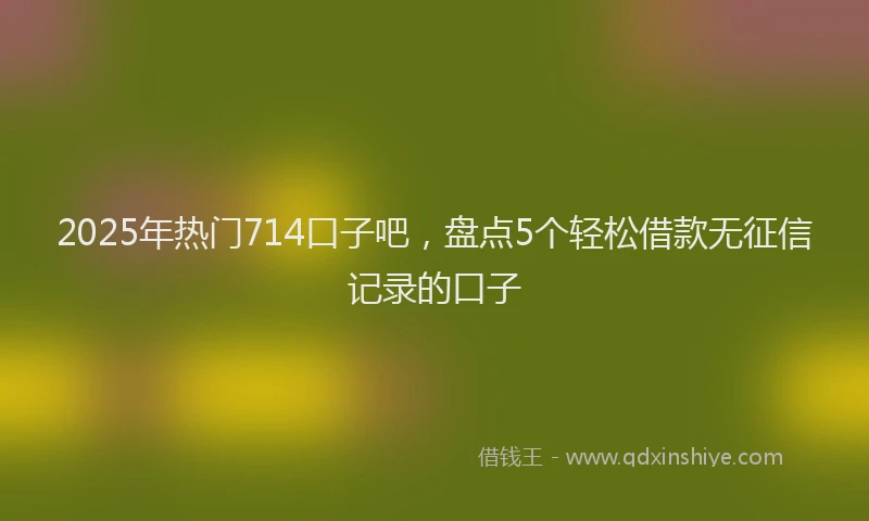 2025年热门714口子吧，盘点5个轻松借款无征信记录的口子