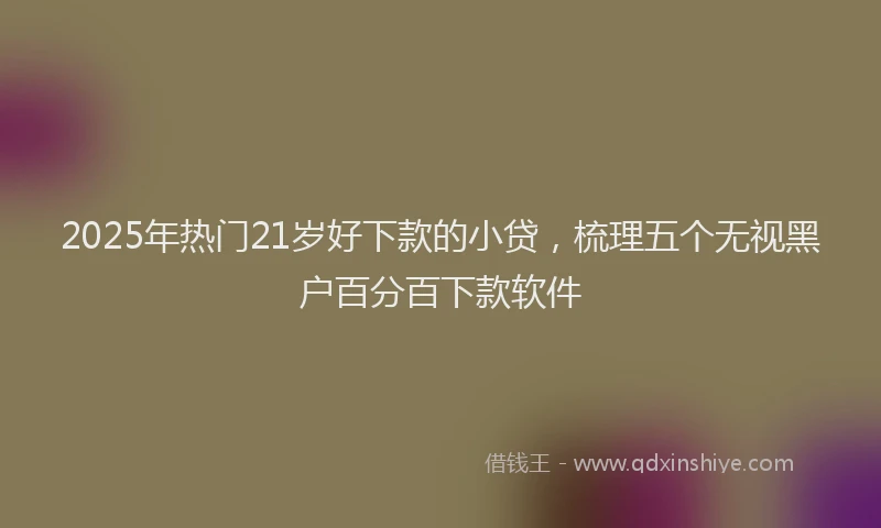 2025年热门21岁好下款的小贷，梳理五个无视黑户百分百下款软件