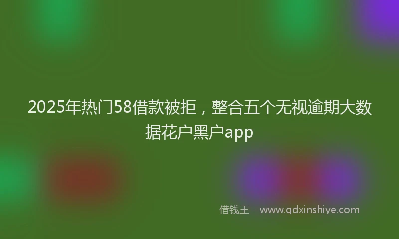 2025年热门58借款被拒，整合五个无视逾期大数据花户黑户app