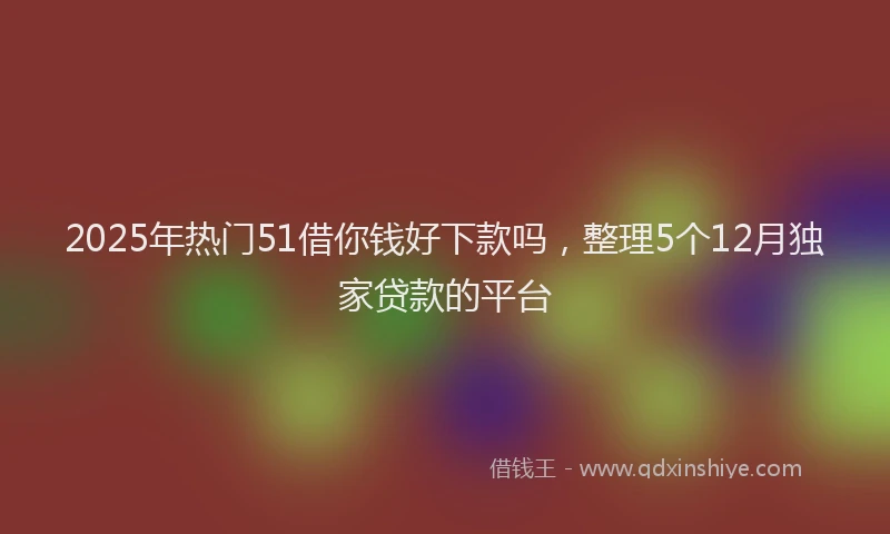 2025年热门51借你钱好下款吗，整理5个12月独家贷款的平台