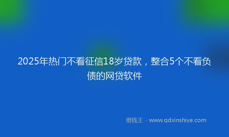 2025年热门不看征信18岁贷款，整合5个不看负债的网贷软件