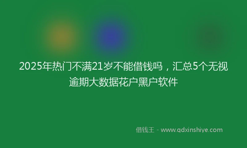 2025年热门不满21岁不能借钱吗，汇总5个无视逾期大数据花户黑户软件