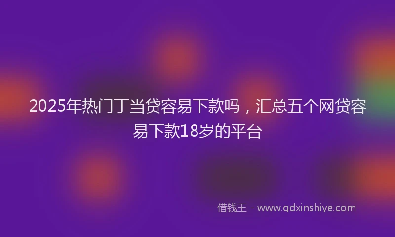 2025年热门丁当贷容易下款吗，汇总五个网贷容易下款18岁的平台