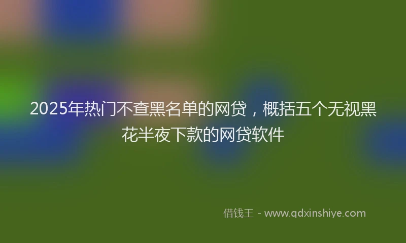 2025年热门不查黑名单的网贷，概括五个无视黑花半夜下款的网贷软件