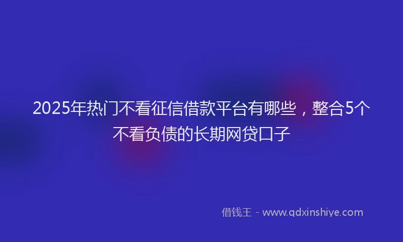 2025年热门不看征信借款平台有哪些，整合5个不看负债的长期网贷口子