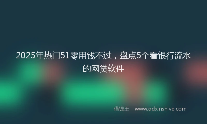 2025年热门51零用钱不过，盘点5个看银行流水的网贷软件