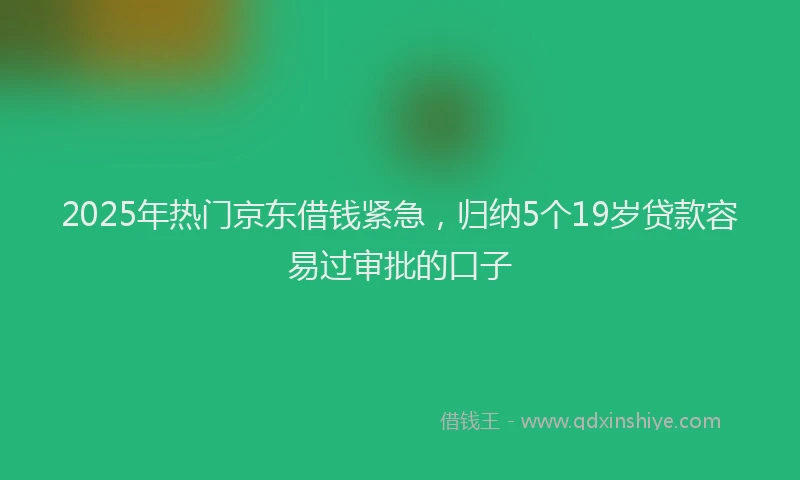 2025年热门京东借钱紧急，归纳5个19岁贷款容易过审批的口子