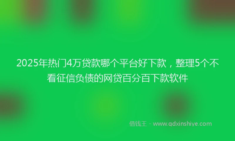 2025年热门4万贷款哪个平台好下款，整理5个不看征信负债的网贷百分百下款软件
