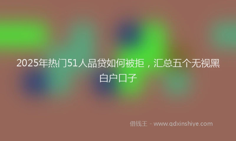 2025年热门51人品贷如何被拒，汇总五个无视黑白户口子