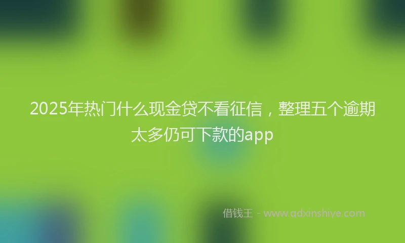 2025年热门什么现金贷不看征信，整理五个逾期太多仍可下款的app