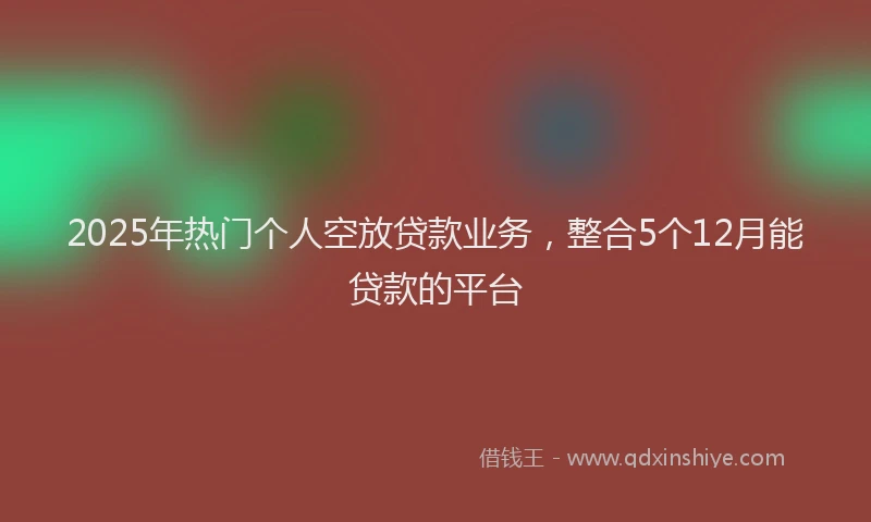 2025年热门个人空放贷款业务，整合5个12月能贷款的平台