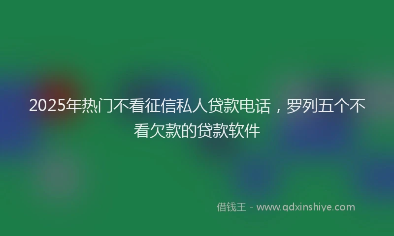 2025年热门不看征信私人贷款电话，罗列五个不看欠款的贷款软件