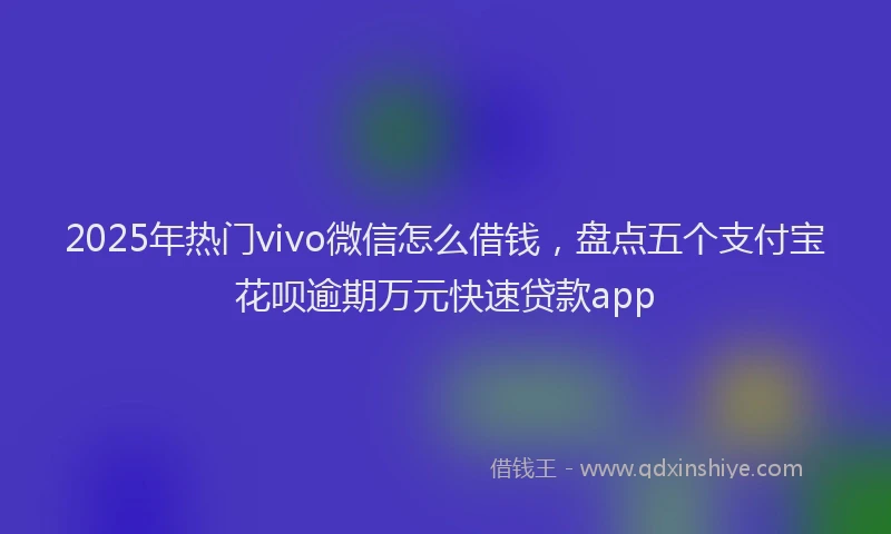 2025年热门vivo微信怎么借钱，盘点五个支付宝花呗逾期万元快速贷款app